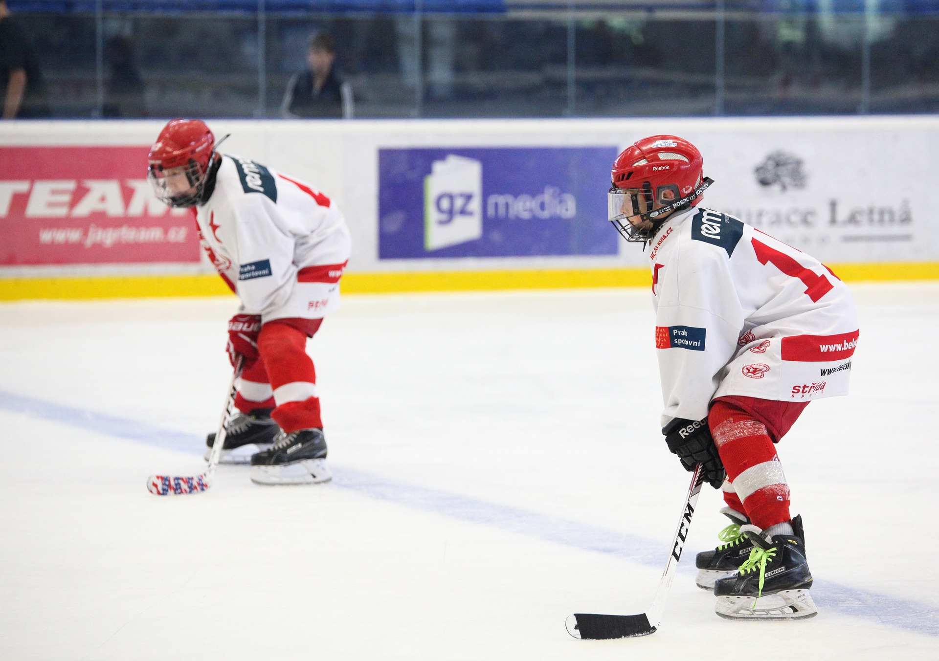 Kids playing hockey